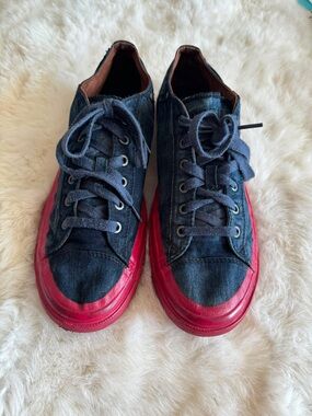Diesel Denim and Rust Low-Top Sneakers